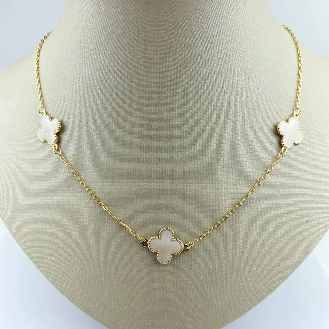 Choker Trevo Perolado Inspiração Virginia Fonseca Folheado a Ouro 18k