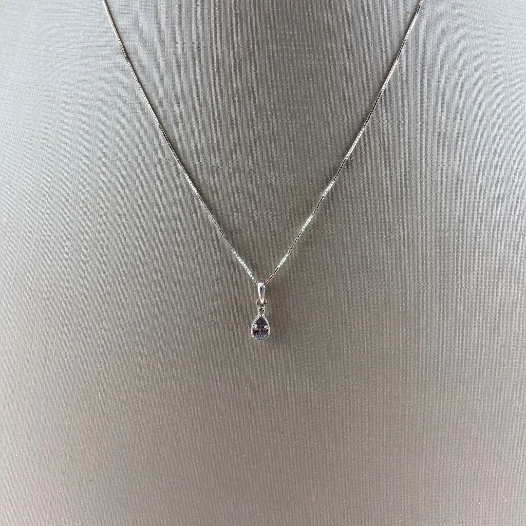 Colar Veneziana com Pingente Gota com Zircônia em Prata 925