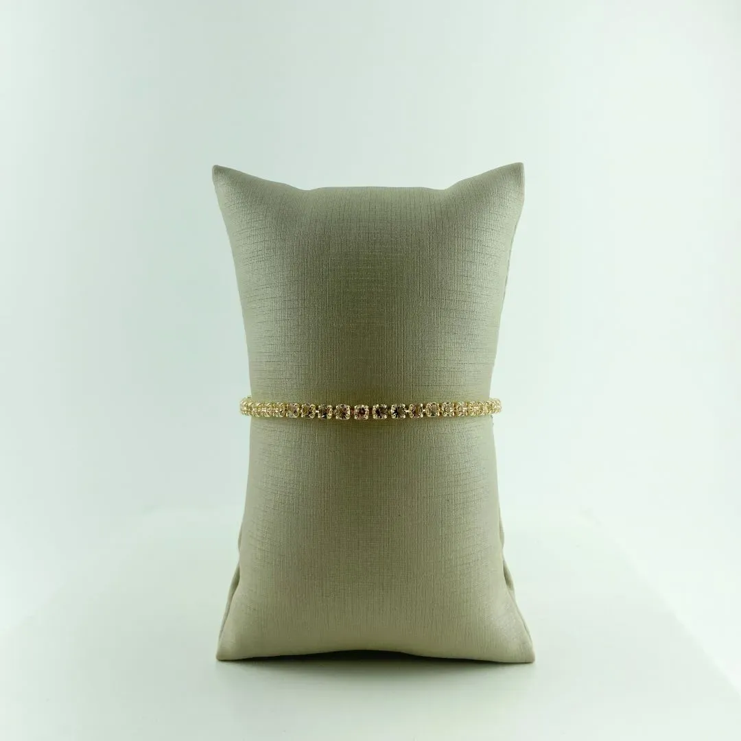 Pulseira Veneziana Riviera em Zircônias Folheado a Ouro 18k