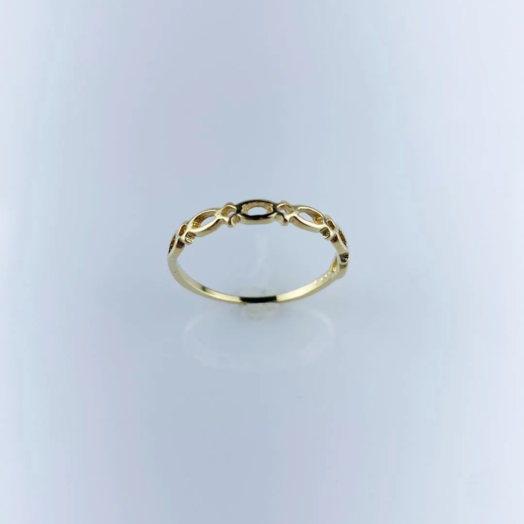 Anel Design de Elos Vazados Folheado a Ouro 18k