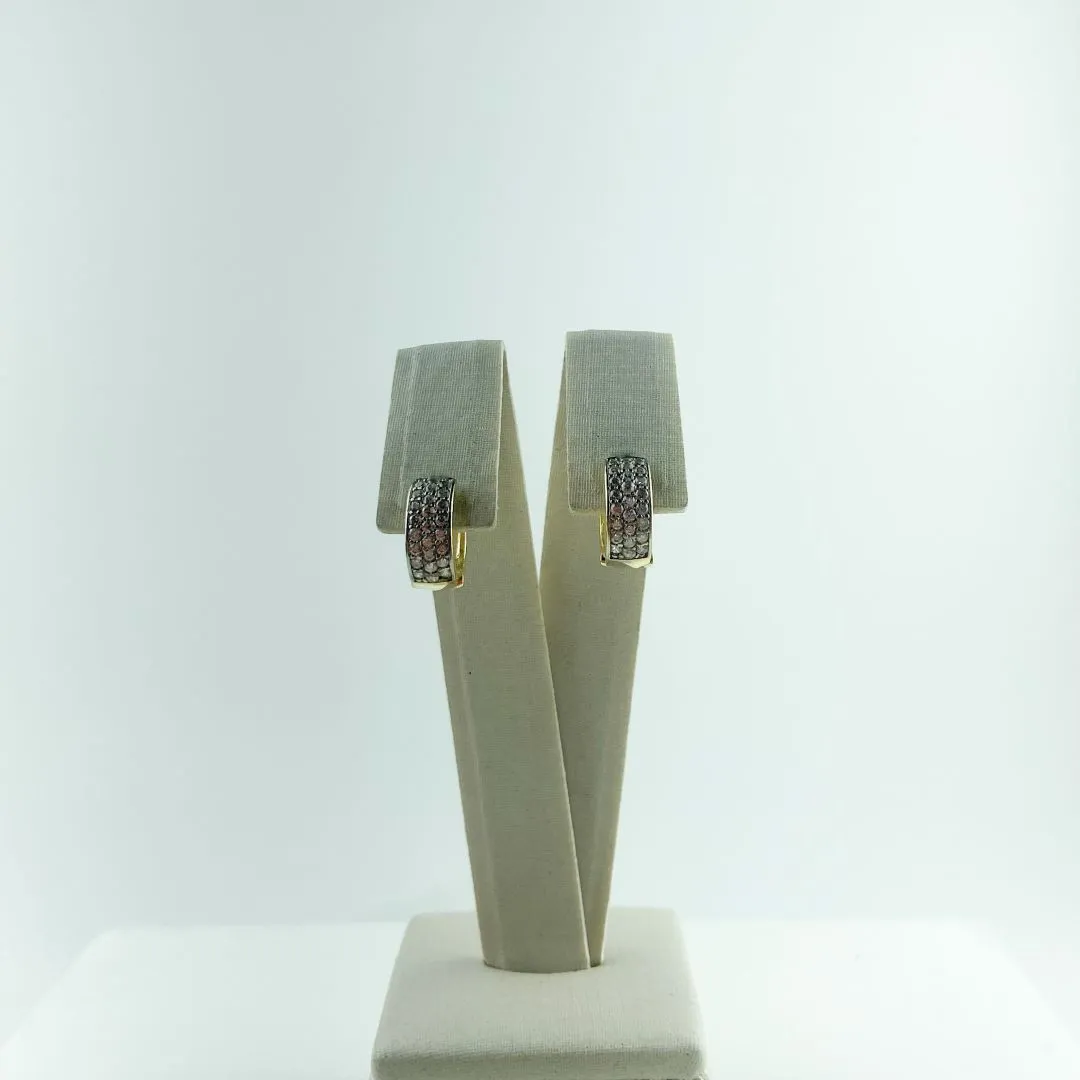 Brinco Argolinha com Zircônias Folheado a Ouro 18k