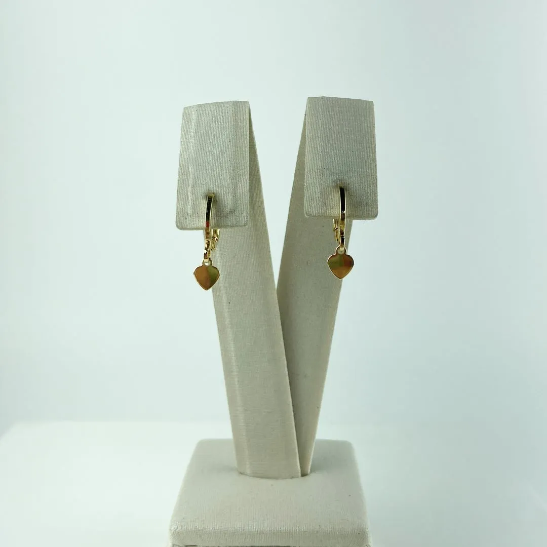 Brinco Argolinha Coração Estampado Folheado a Ouro 18k