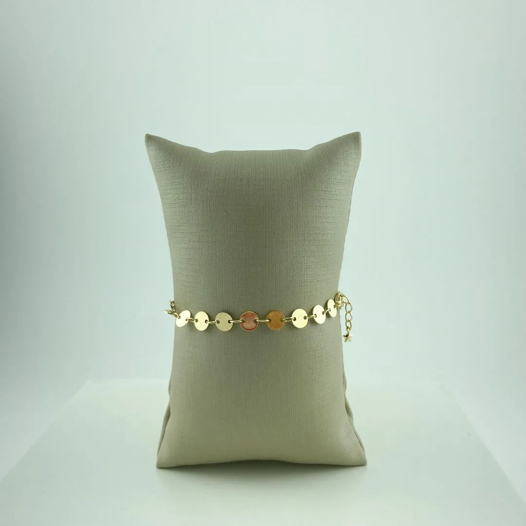 Pulseira Elo Círculos Folheada 18K