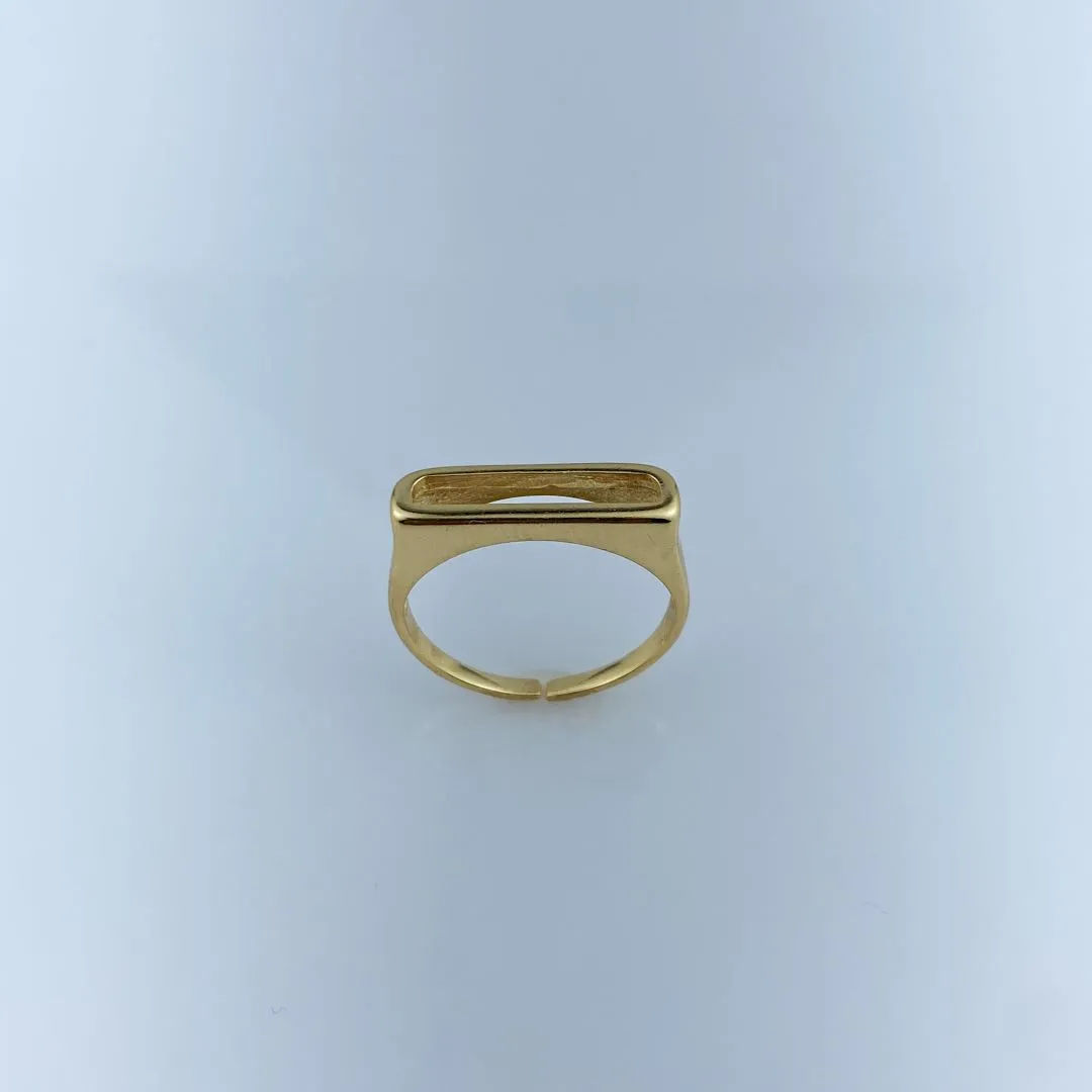 Anel Ajustável Letra D Folheado a Ouro 18k