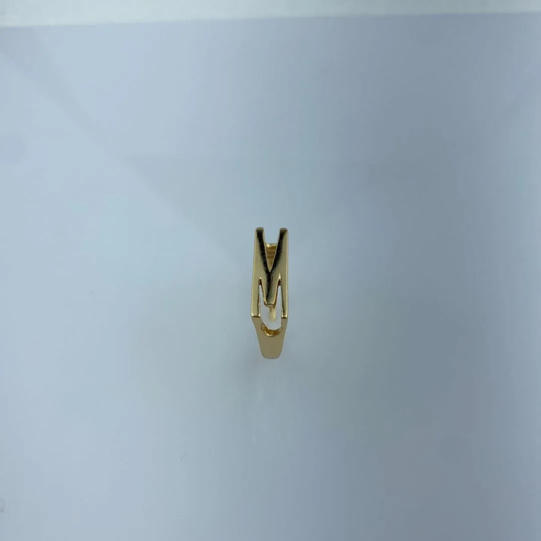 Anel Ajustável Letra M Folheado a Ouro 18k