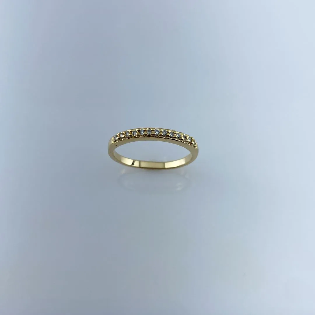 Anel Aparador com Zircônias Folheada a Ouro 18k