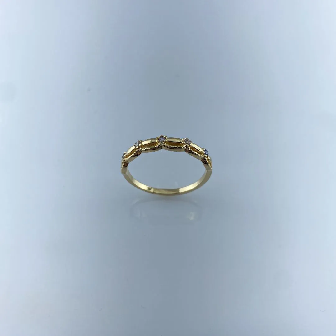 Anel Aparador Cravejado de Zircônias Coloridas Folheado a Ouro 18k
