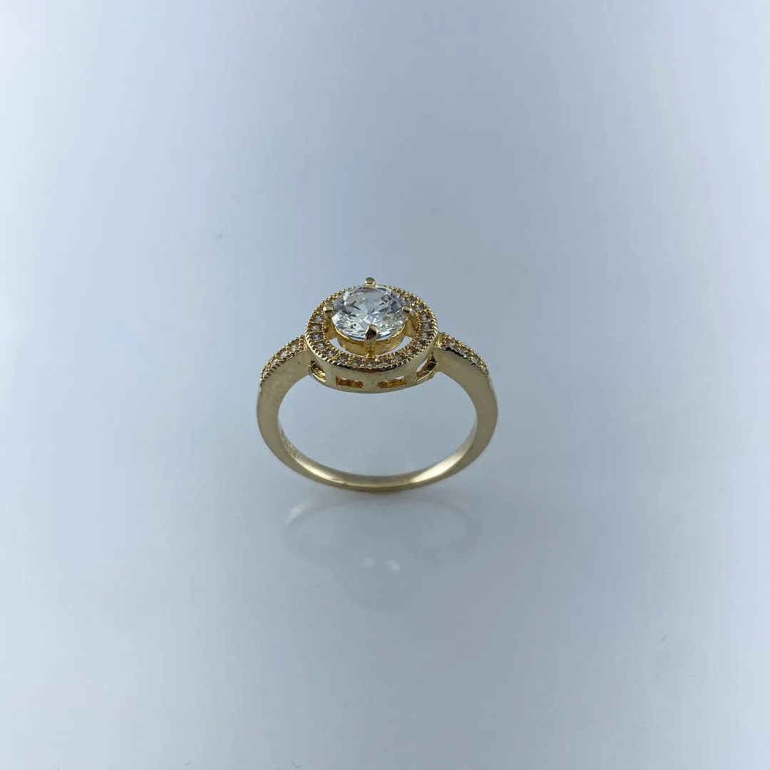 Anel Design de Chuveirinho com Zircônia Folheado a Ouro 18k