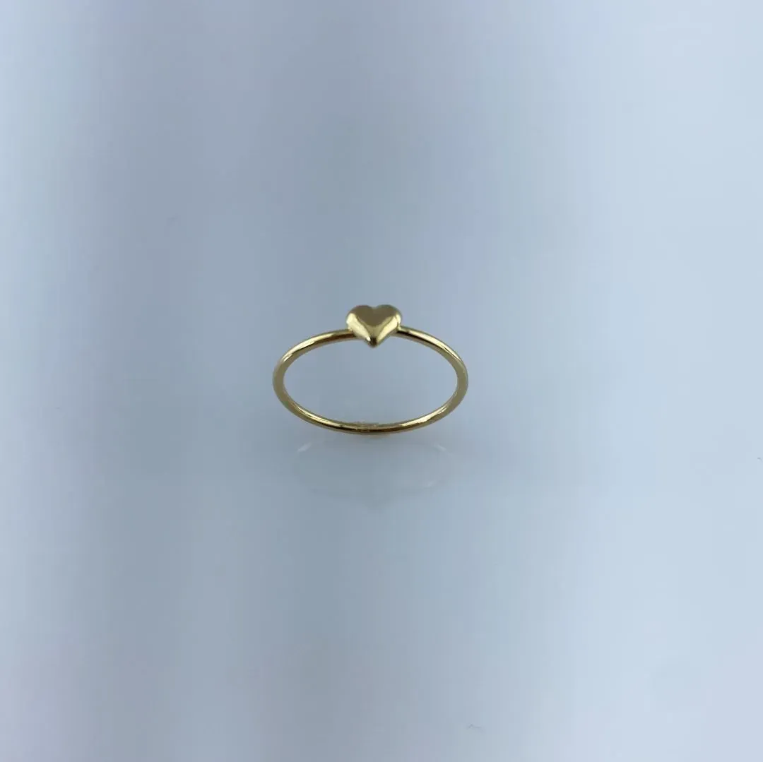 Anel Falange Coraçãozinho Liso Folheado a Ouro 18k