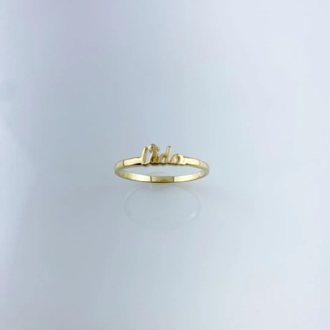 Anel Palavra Vida Folheado a Ouro 18k