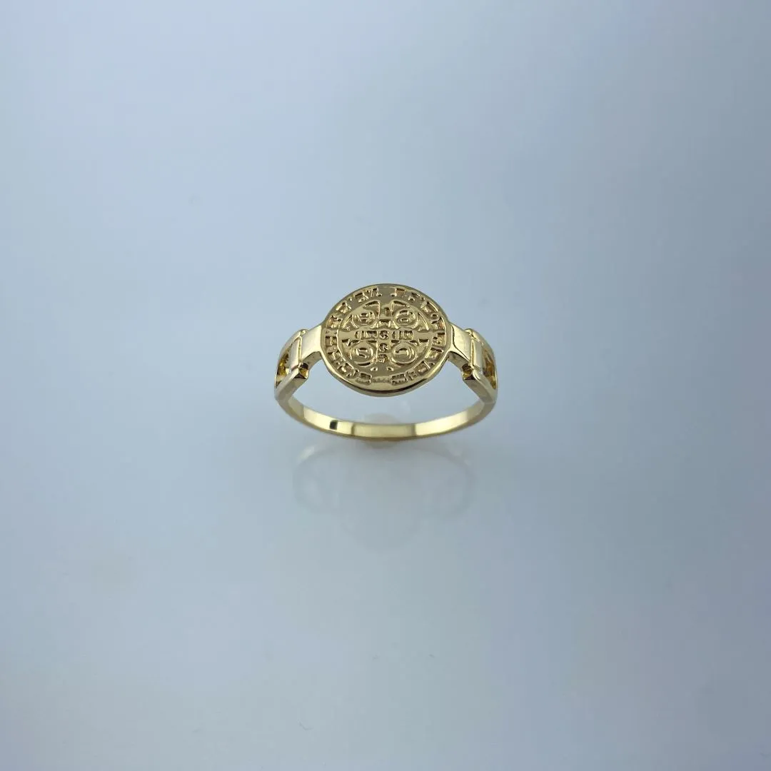 Anel São Bento Folheado a Ouro 18k