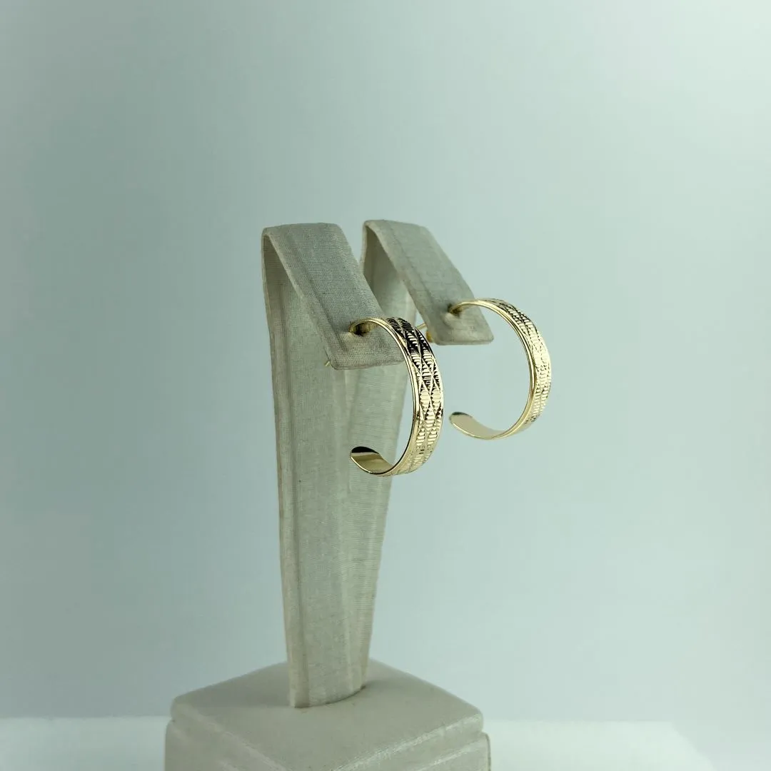 Brinco Argola Losango Folheado a Ouro 18k