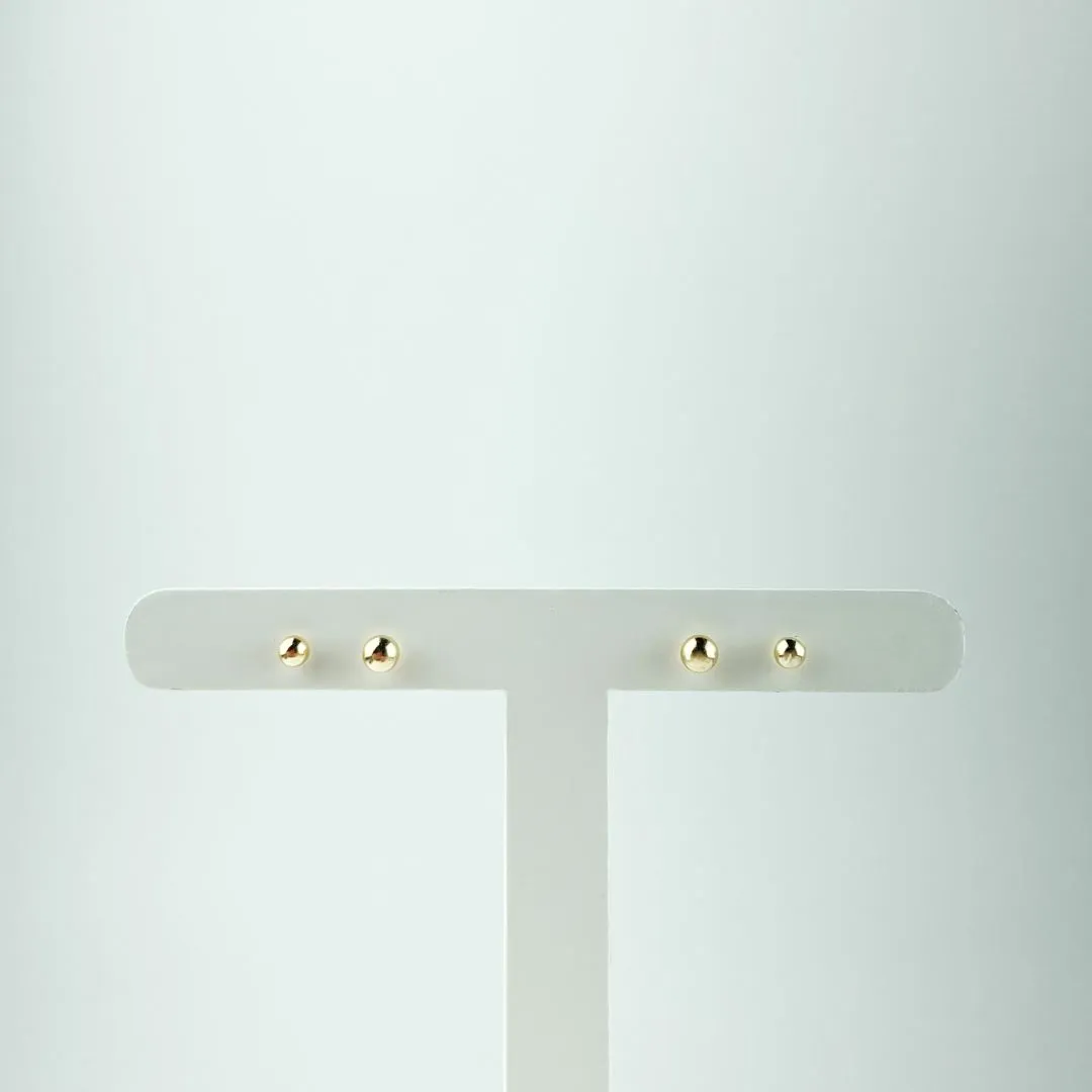 Brinco Duo Bolinhas Folheado a Ouro 18k