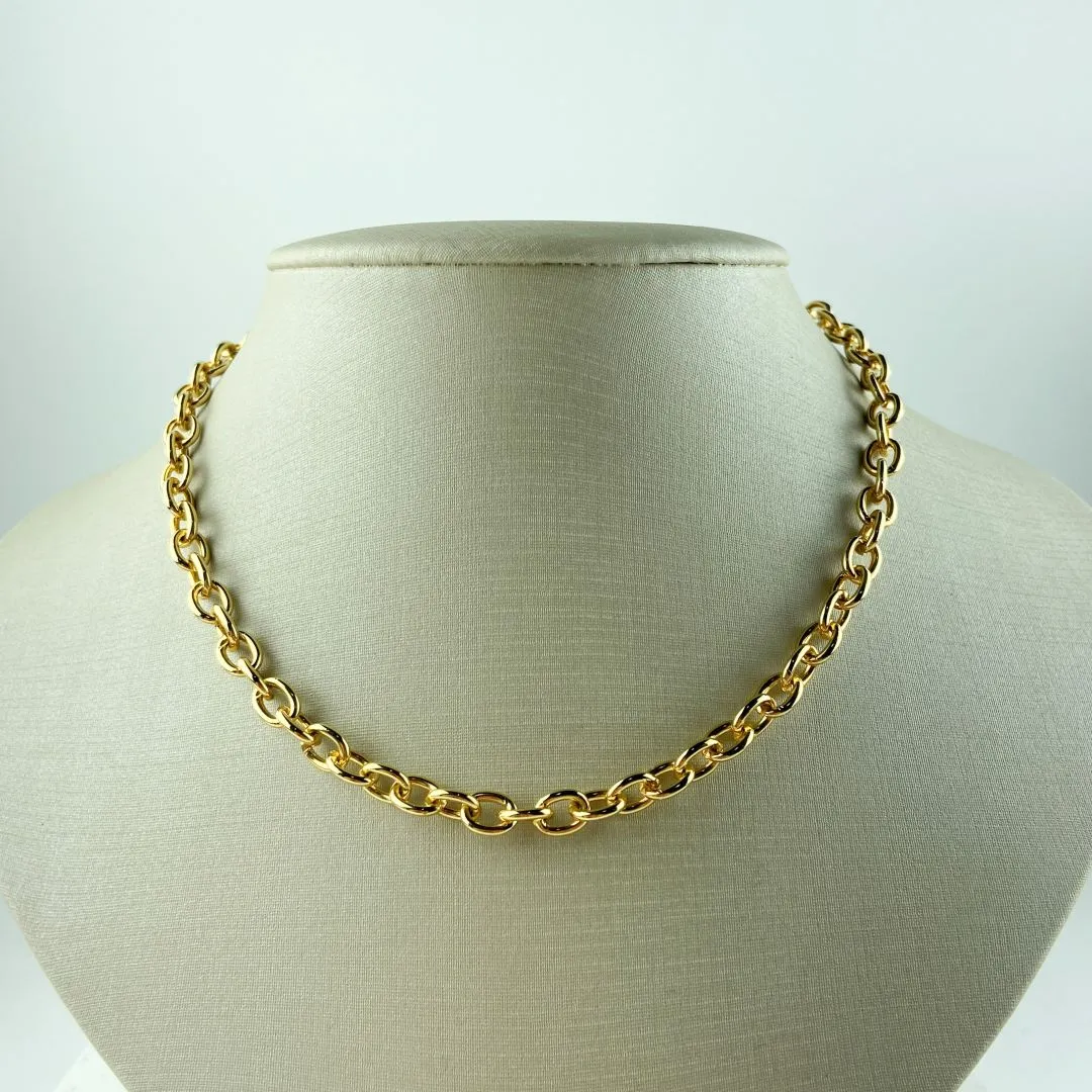 Choker Elo Português Folheado a Ouro 18k