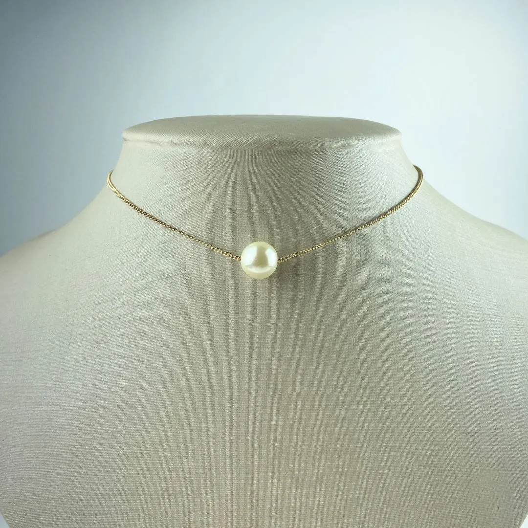 Colar Groumet com Pérola Folheado a Ouro 18k
