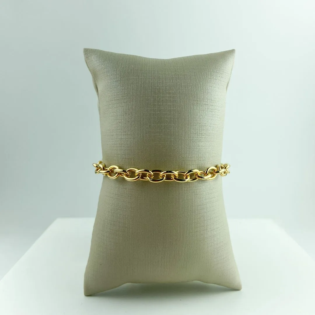 Pulseira Elo Português Folheado a Ouro 18k