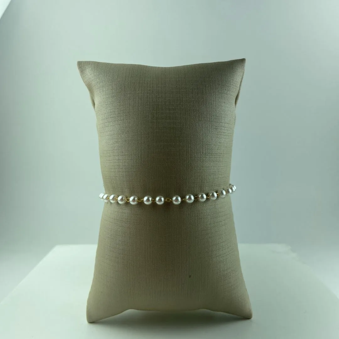 Pulseira Mini Pérolas Folheado a Ouro 18k