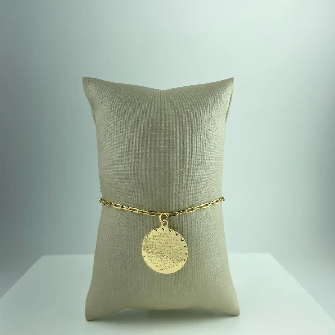 Pulseiura Cartier com Pingente Pai Nosso Folheado a Ouro 18k