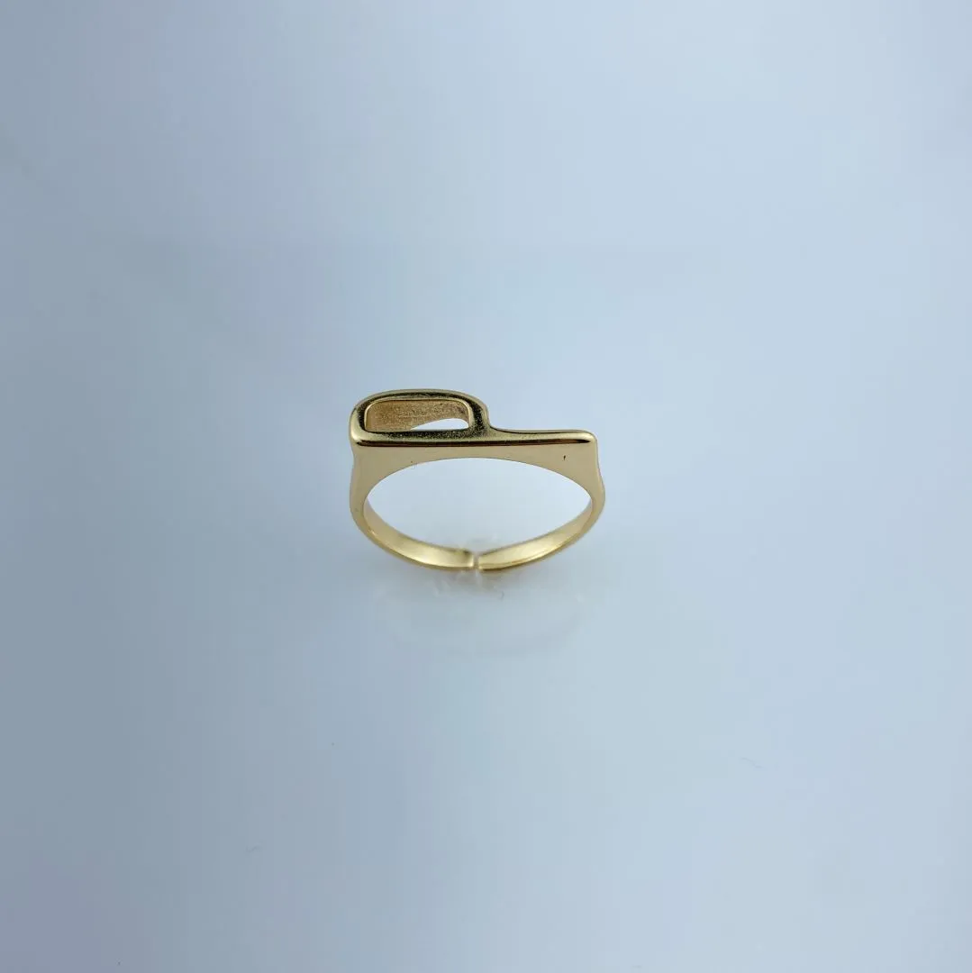 Anel Ajustável Letra P Folheado a Ouro 18k