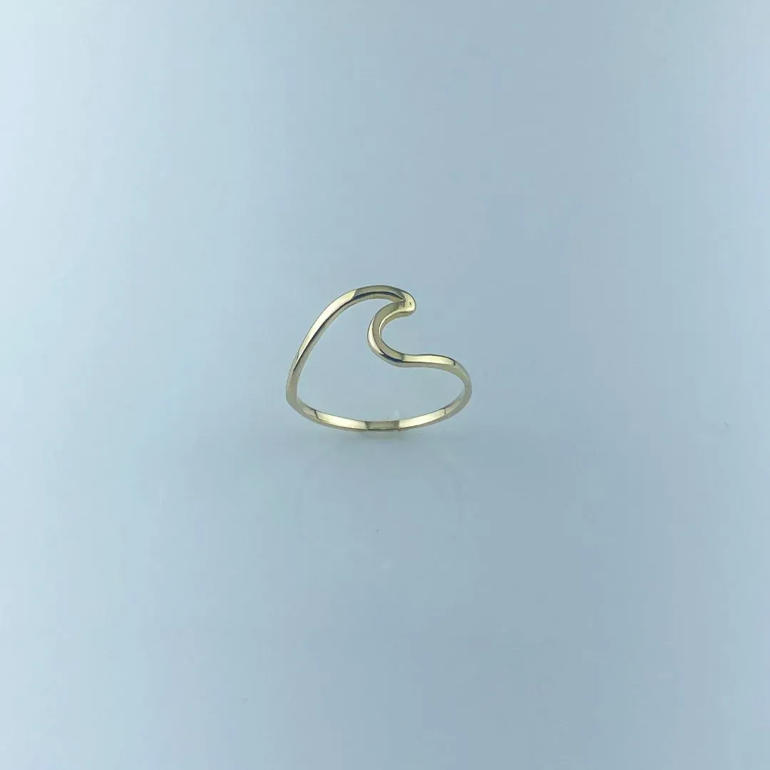 Anel  Aro de Onda Folheado a Ouro 18k