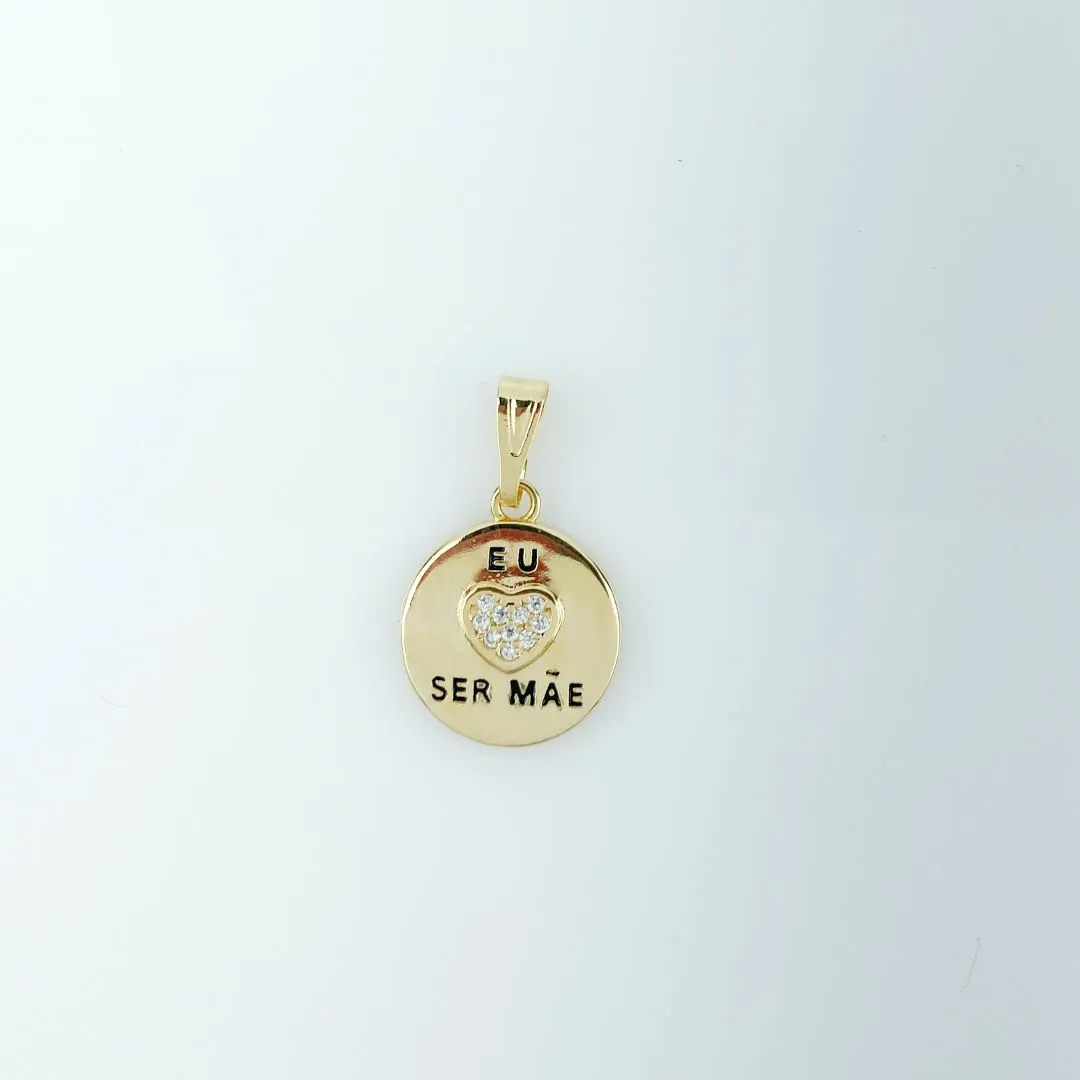 Pingente Eu Amo Ser Mãe Folheado a Ouro 18k