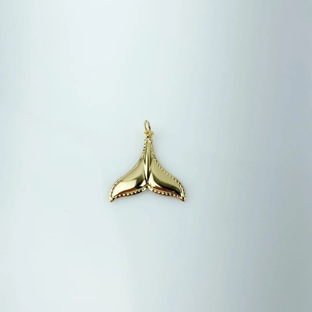 Pingente Rabo de Baleia Liso Folheado a Ouro 18k