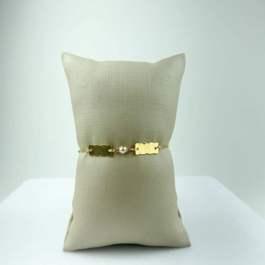 Pulseira Infantil Melindrosa com Pérola Folheado a Ouro 18k