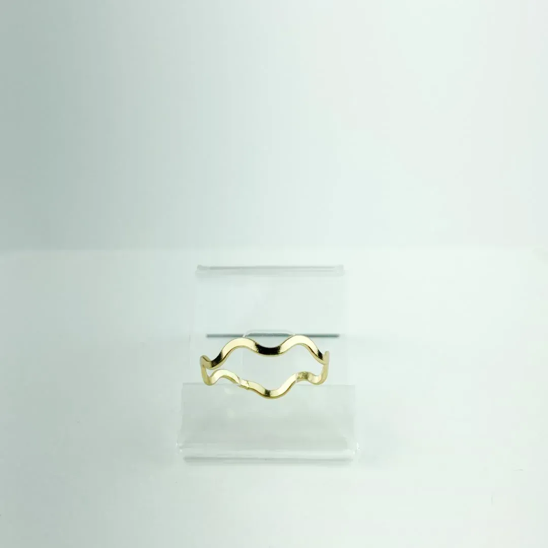 Anel Ondas em Aro Folheado a Ouro 18k