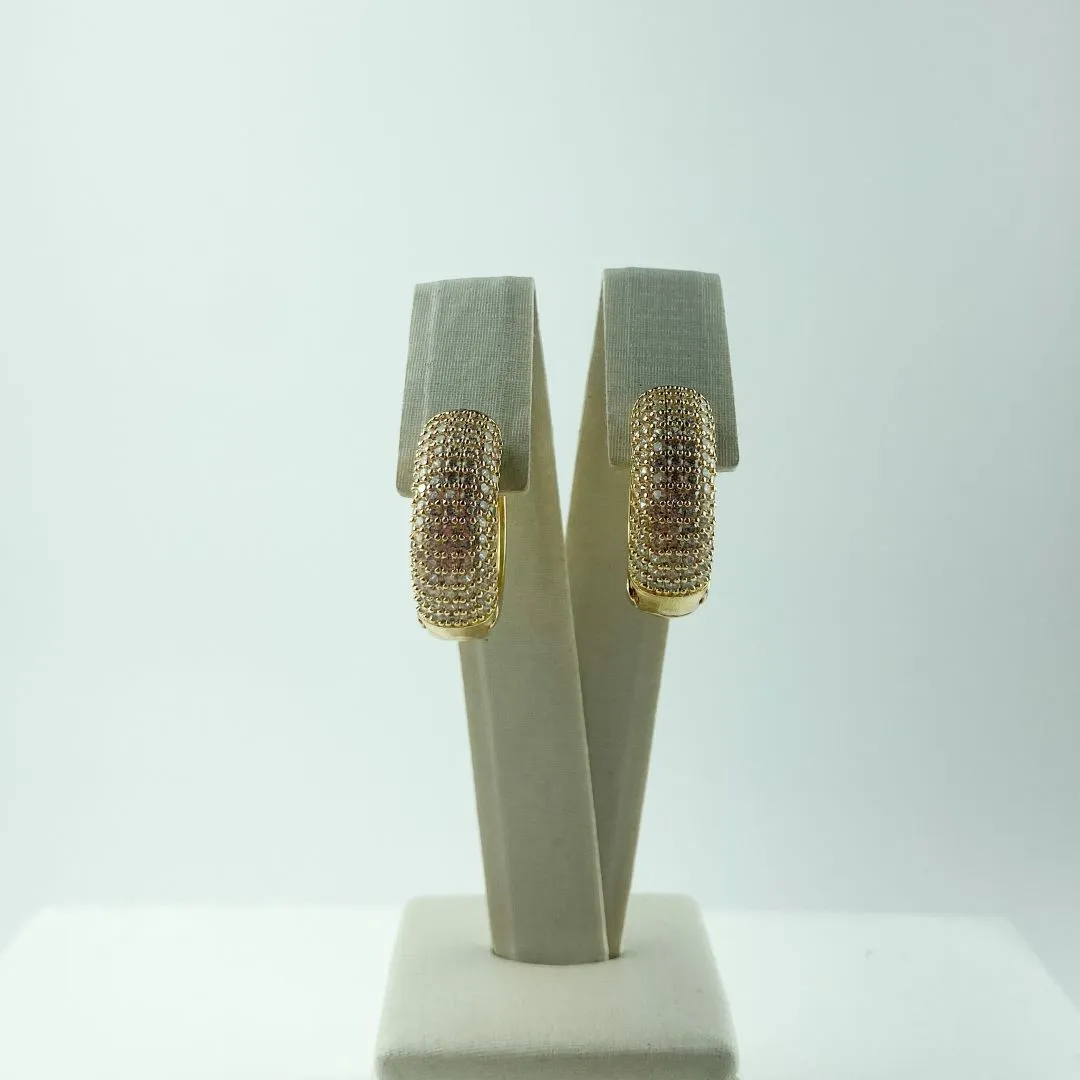 Brinco Argola com Zircônia Folheado a Ouro 18k