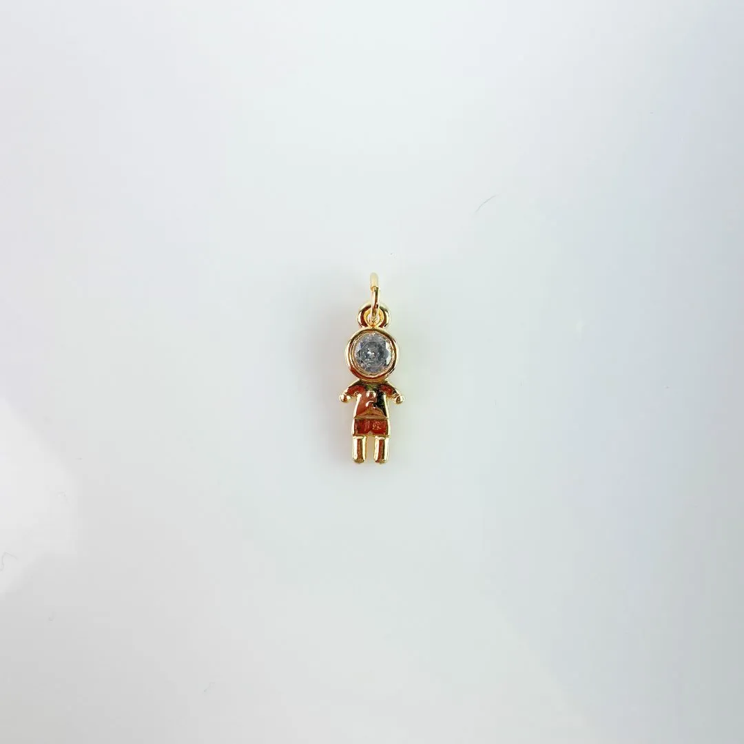 Pingente Menino Cabeça em Zircônia Folheado a Ouro 18k