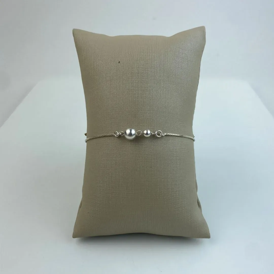 Pulseira Prata com Bolinhas em Prata 925