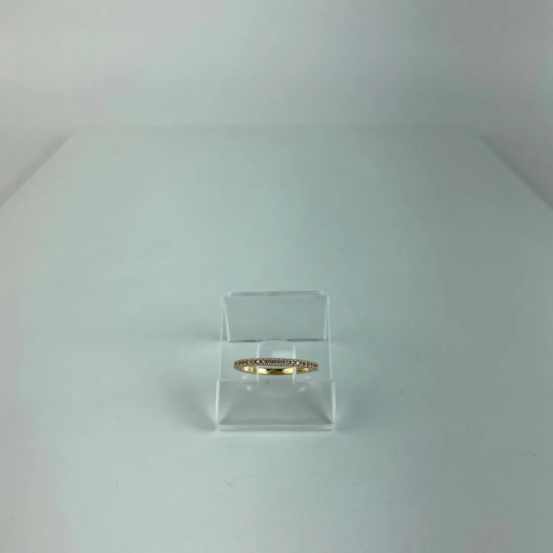 Anel Meia Aliança em Zircônia Folheado a Ouro 18k