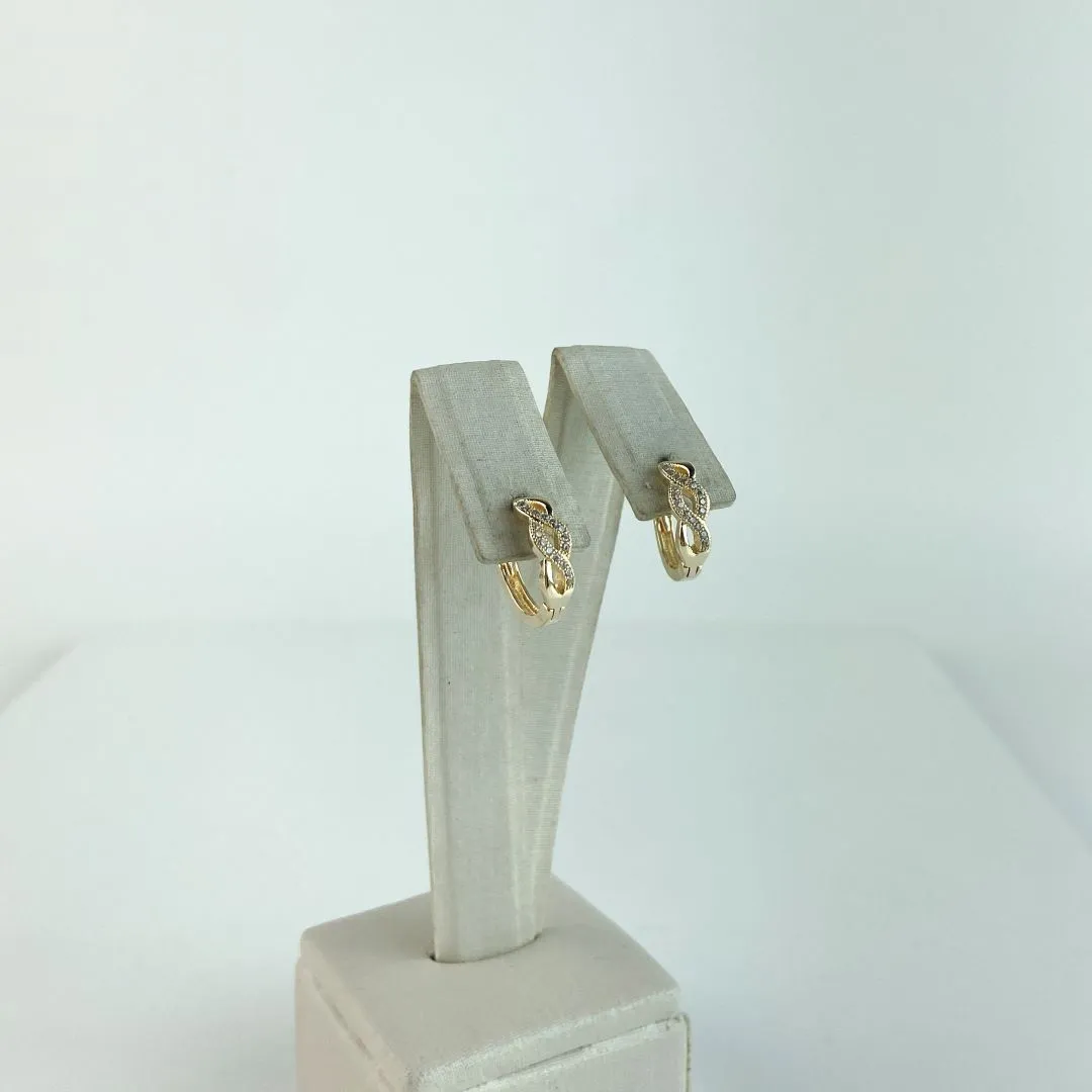 Brinco Argola em Zircônia Folheado a Ouro 18k