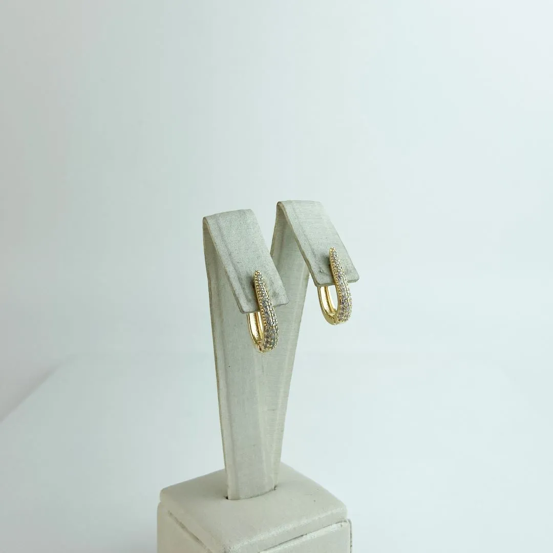 Brinco Argola Gota Cravejada em Zircônia Folheado a Ouro 18 K