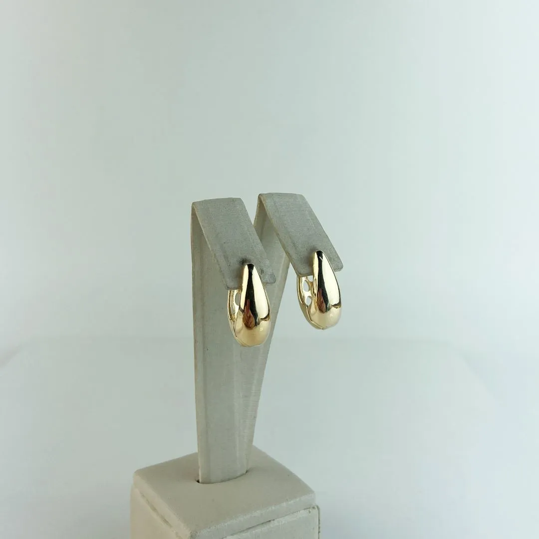 Brinco Argola Gota Lisa e Vazada Folheado a Ouro 18k