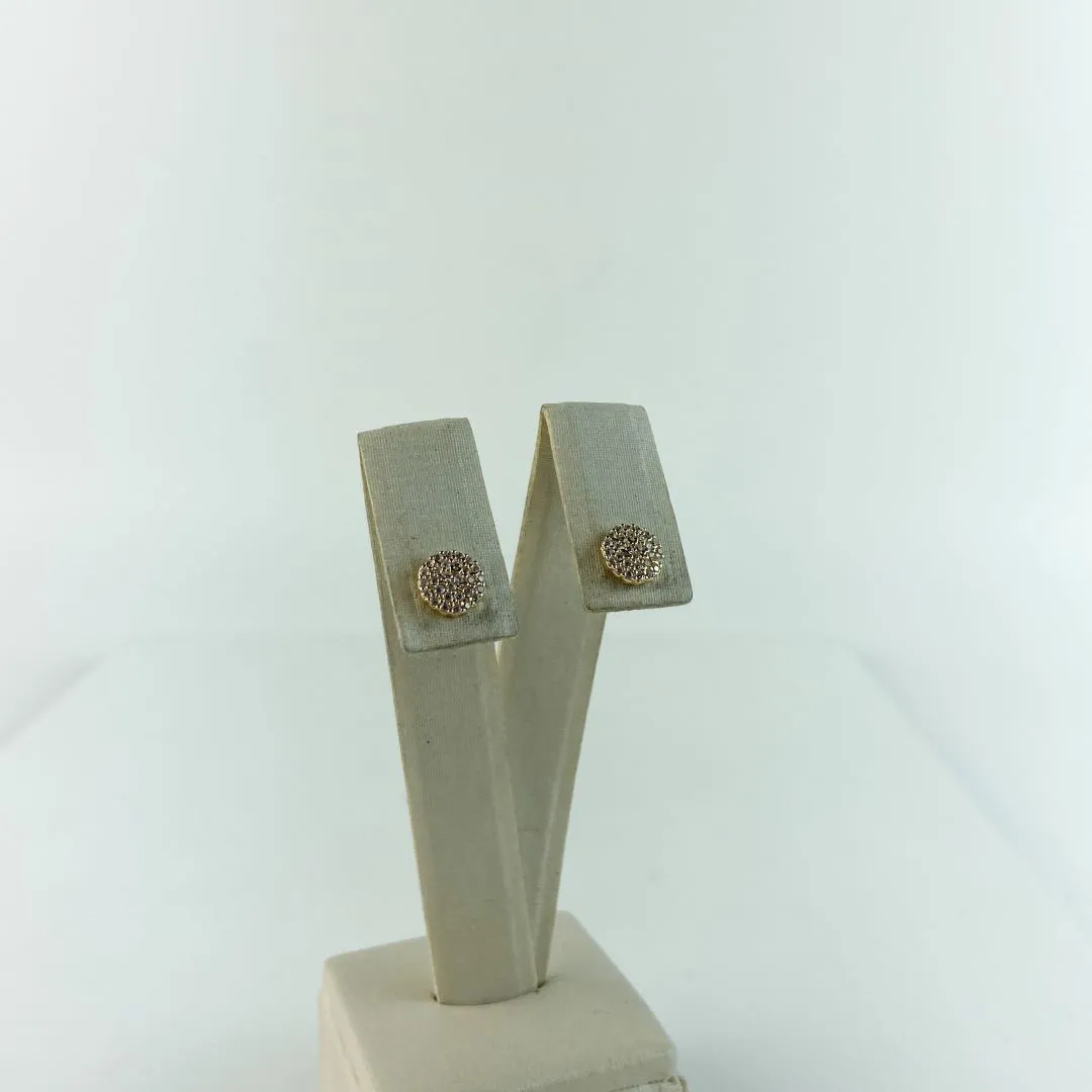 Brinco Chuveirinho Redondo Cravejado em Zircônias Folheado a Ouro 18 K