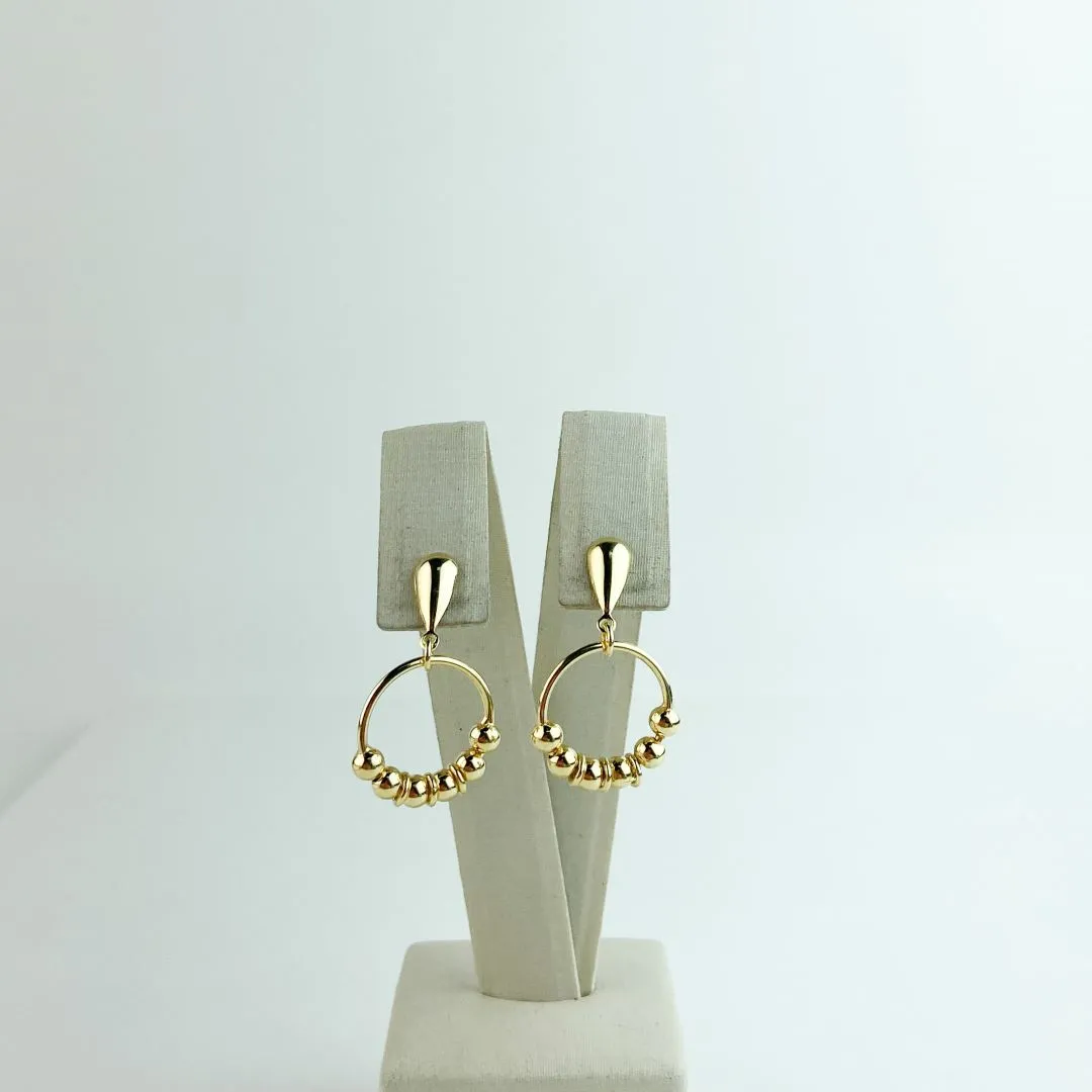 Brinco com Bolinhas Folheado a Ouro 18k