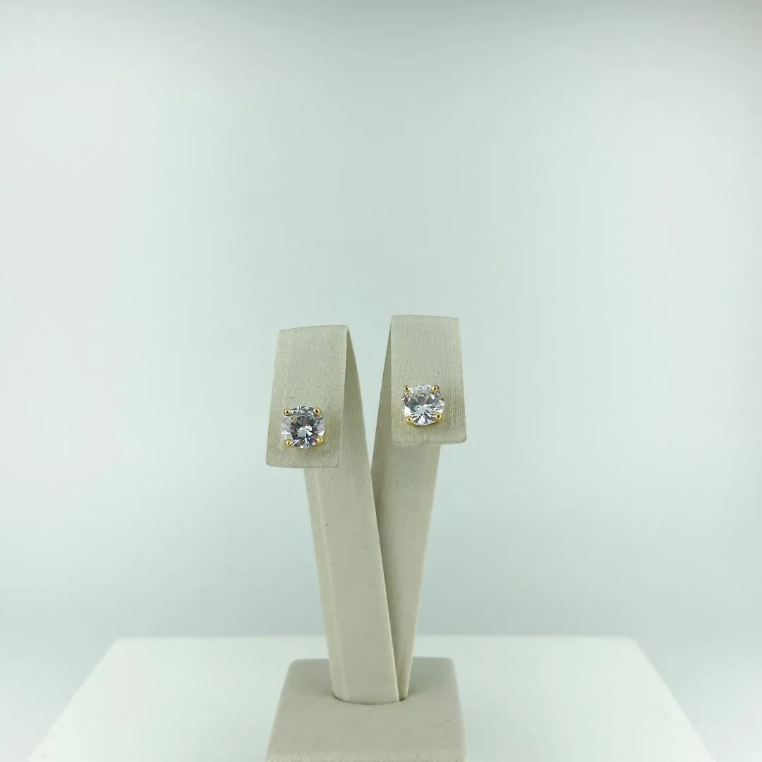 Brinco Ponto de Luz Folheado a Ouro 18k