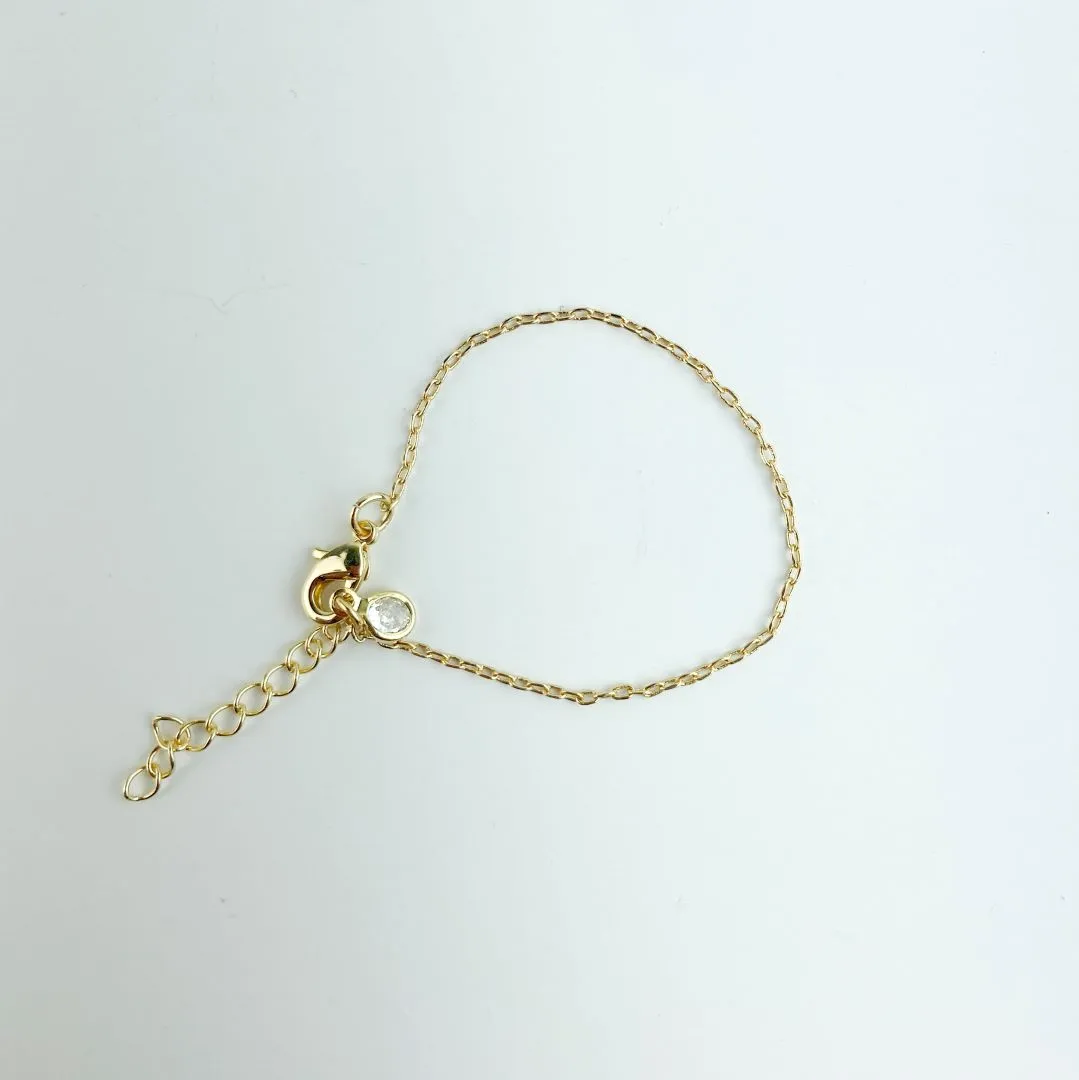 Pulseira Infantil Pingente Ponto de Luz Folheada a Ouro 18k