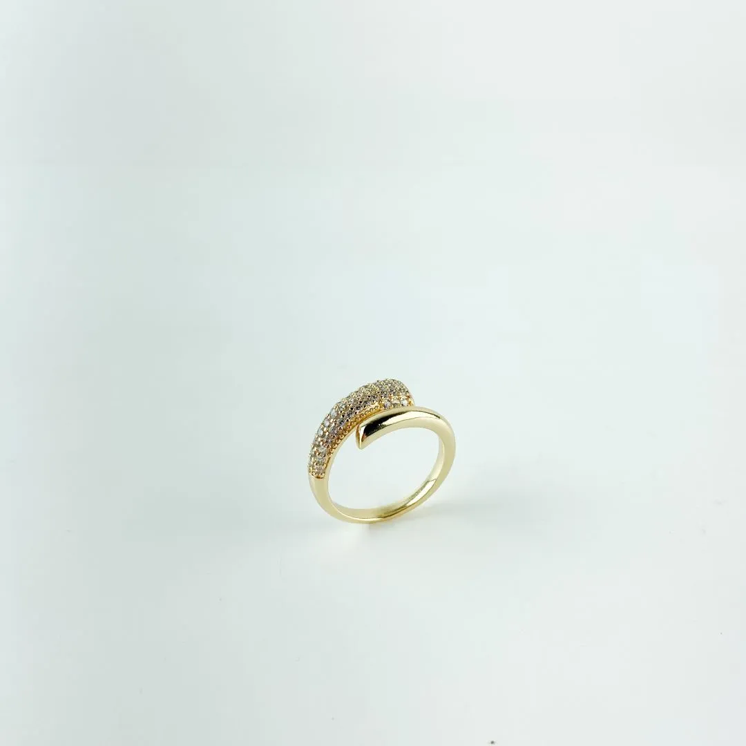 Anel Aro Duplo Liso em Zircônia Folheado a Ouro 18k