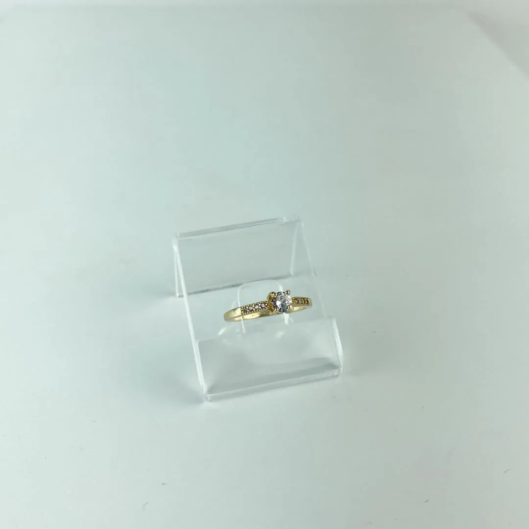 Anel Falange Solitário em Zircônia Folheado a Ouro 18k