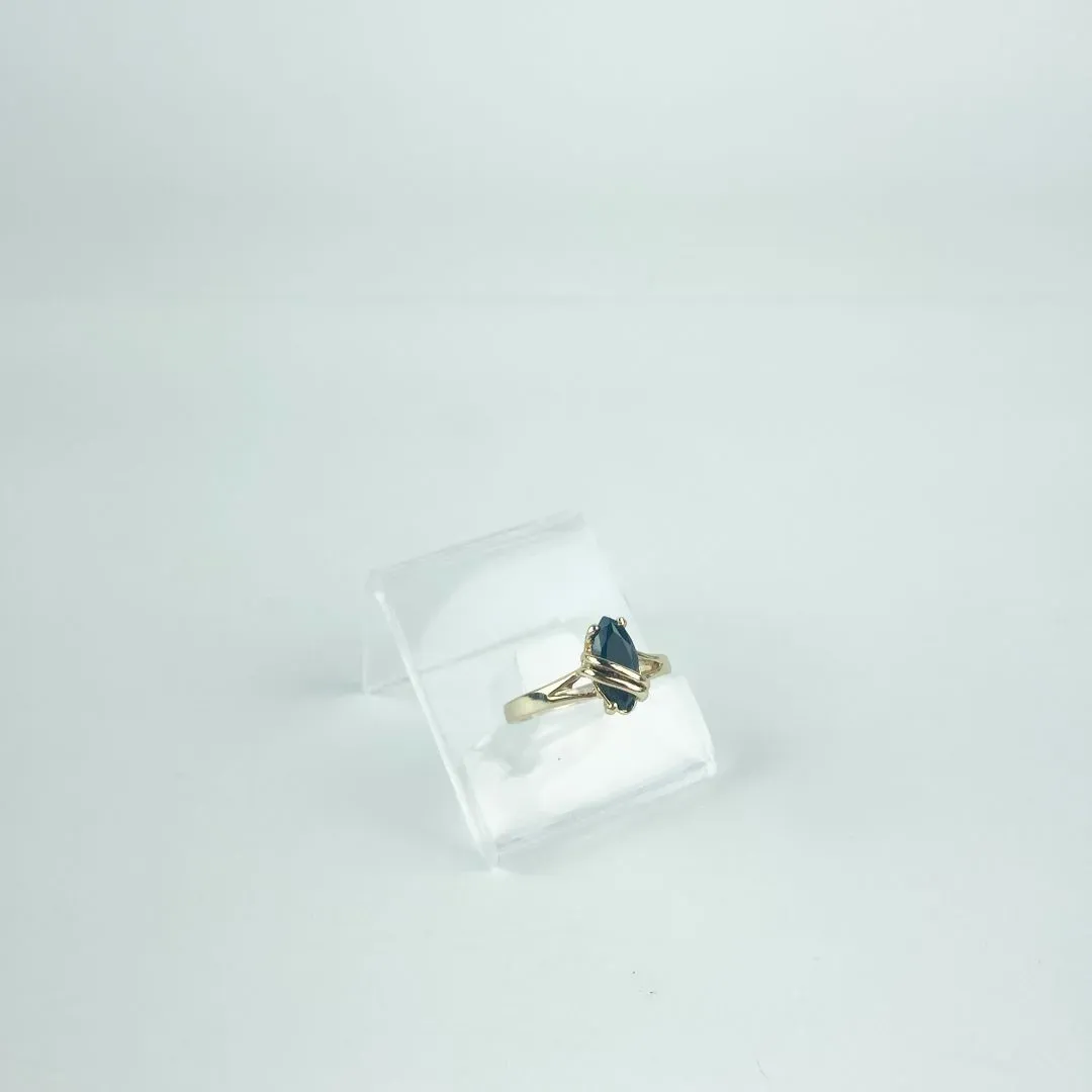 Anel Losango 3 Garras Preto Folheado a Ouro 18k