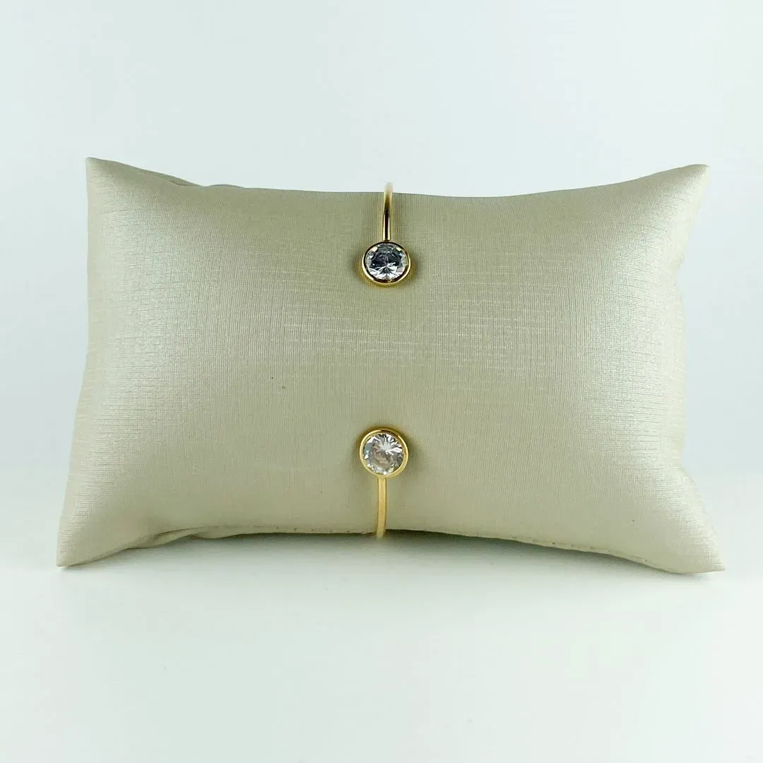 Bracelete Elo Arredondado com Pontos de Luz Folheado a Ouro 18k