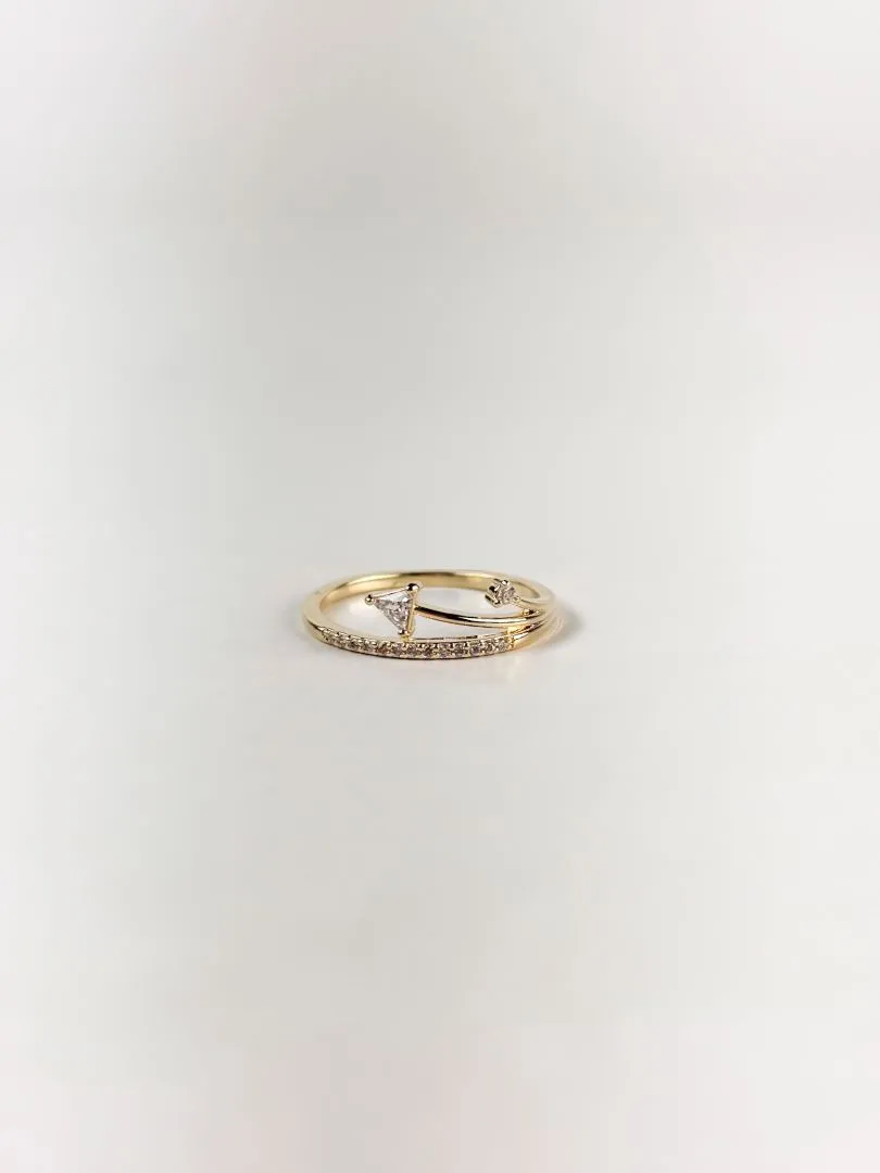 Anel Seta em Zircônias Folheado a OUro 18k