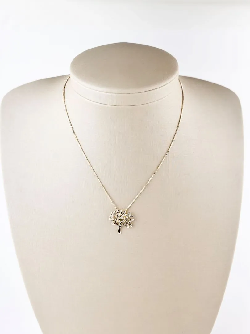 Choker com Pingente Árvore da Vida em Zircônia Folheado a OUro 18k