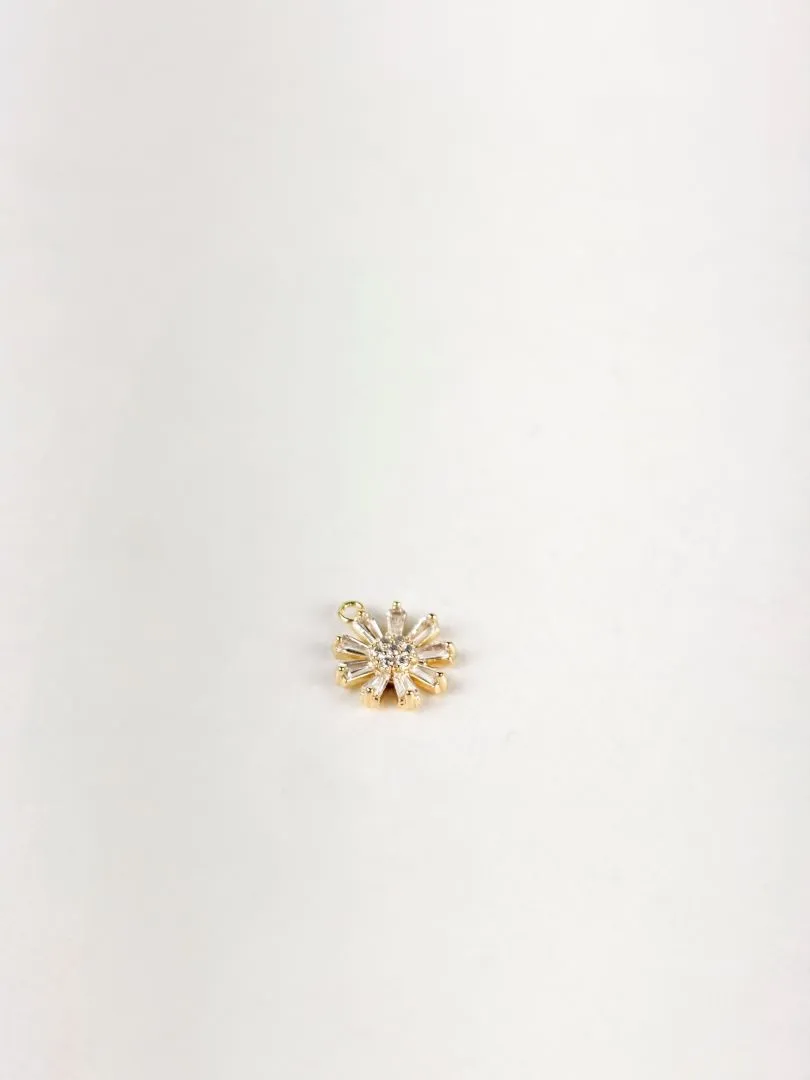 Pingente Margarida em Zircônias Coloridas Folheado a Ouro 18k