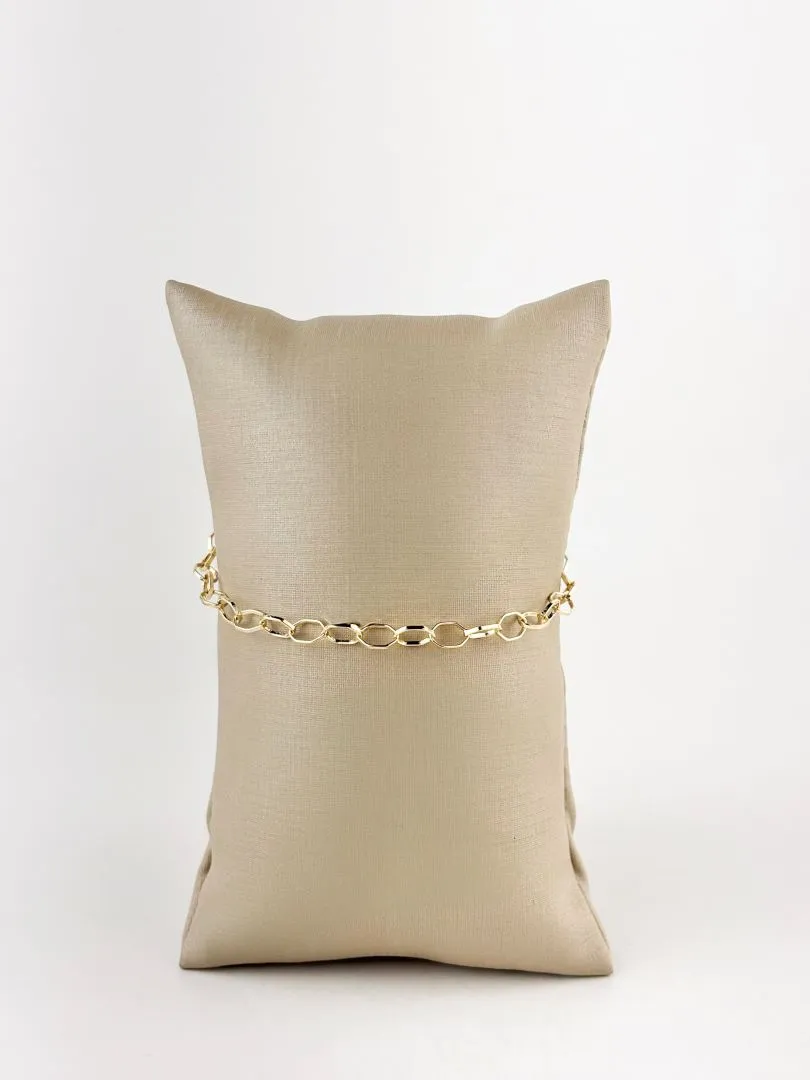 Pulseira de Elo Português Folheada a Ouro 18k