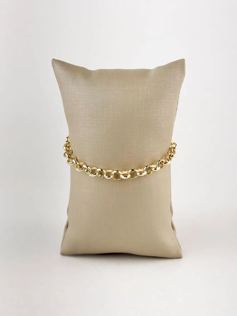 Pulseira Elo Português Folheado a OUro 18k