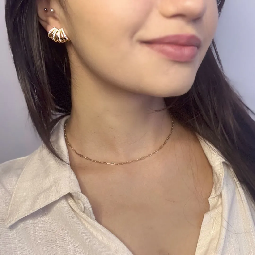 Brinco Ear Cuff 7 Aros Folheado a Ouro 18k