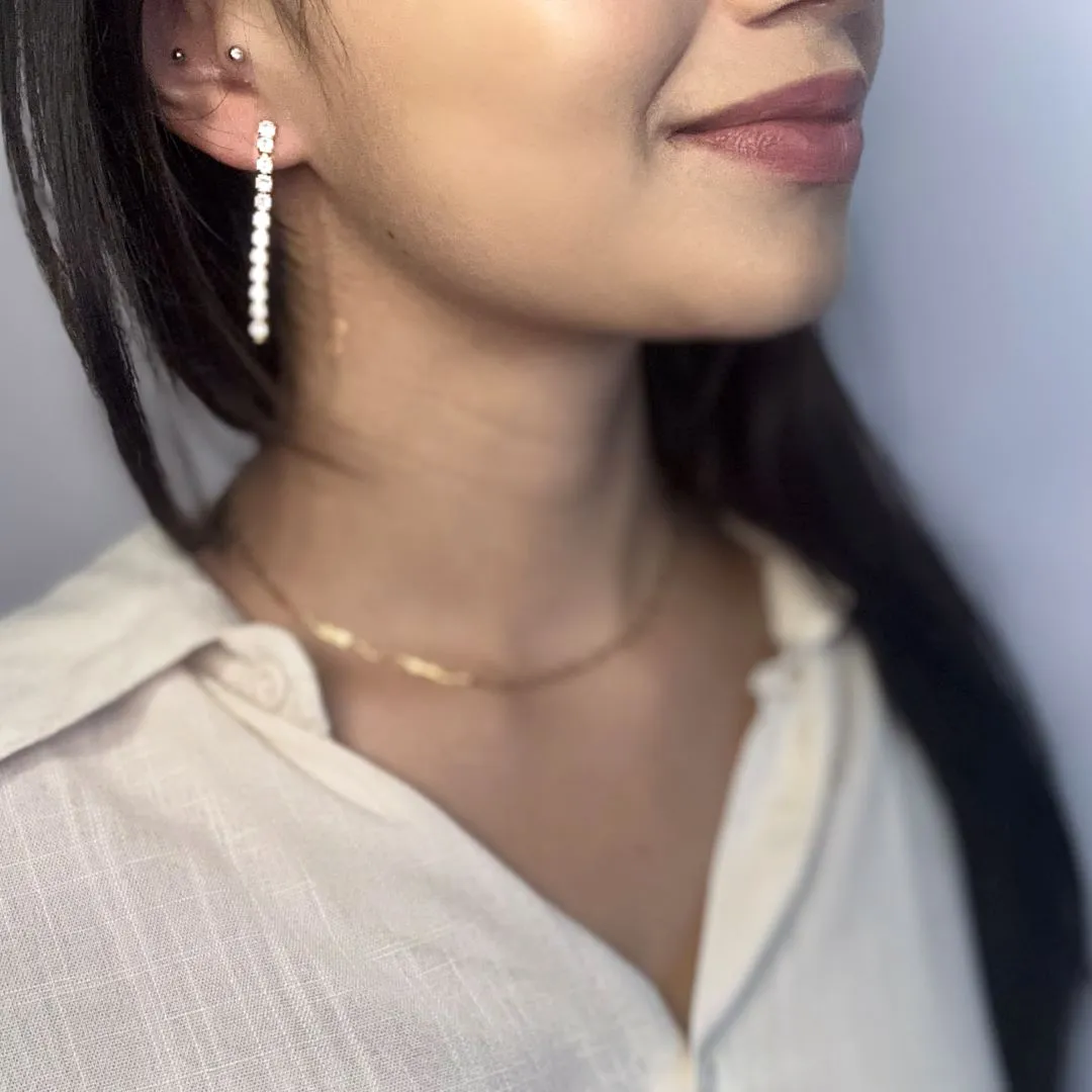 Brinco Riviera em Zircônia Folheado a Ouro 18k